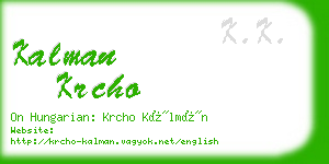 kalman krcho business card